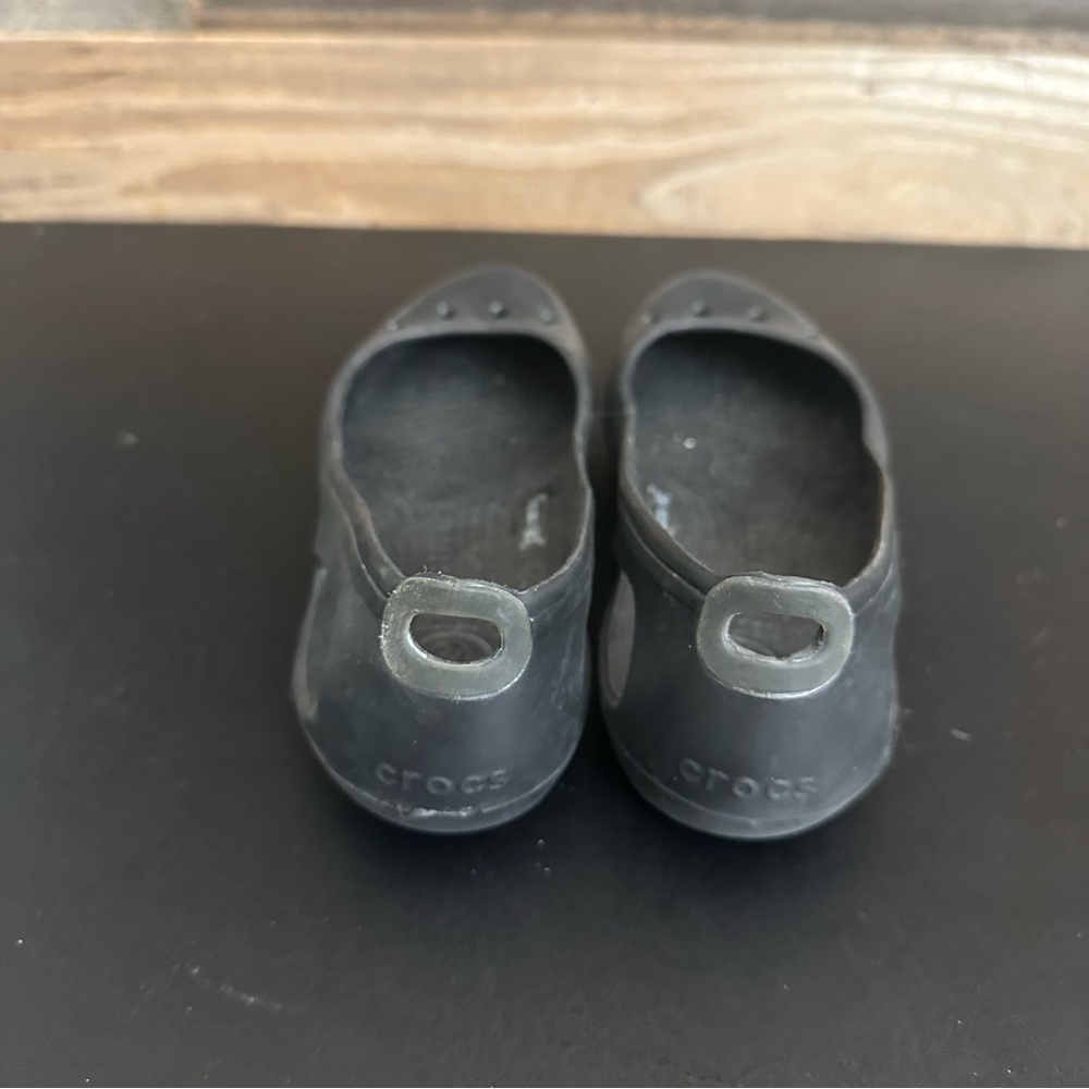Crocs Kadee Black Slip On Flats Comfort Shoes Women Size 7 Waterproof Garden - Picture 2 of 7